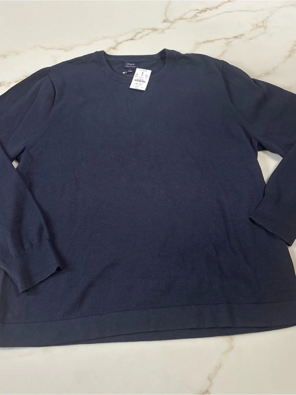 Nwt J. Crew  Men's Navy Crewneck Sweater size large 100% cotton